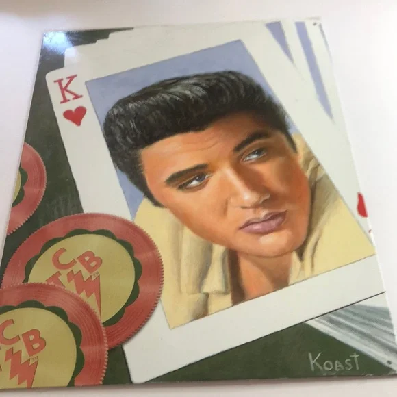 Elvis the king of hearts 16x12 tin picture - Picture 1 of 9